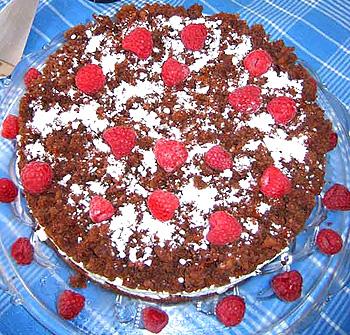 малиново-шоколадный торт